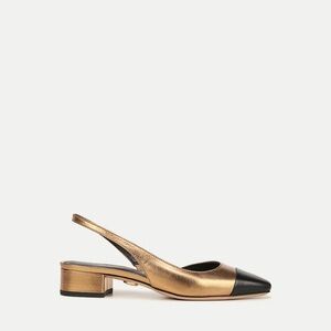 Cecile Leather Cap-Toe Slingback